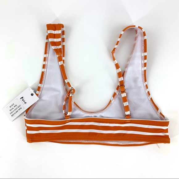 NaNa NWT Orange Striped LES ILES Naomi Bralette Bikini Top, XS - Picture 10 of 16